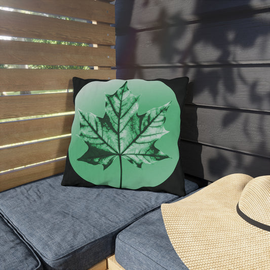 Mint Green Maple Leaf 16" x 16" Outdoor Pillow