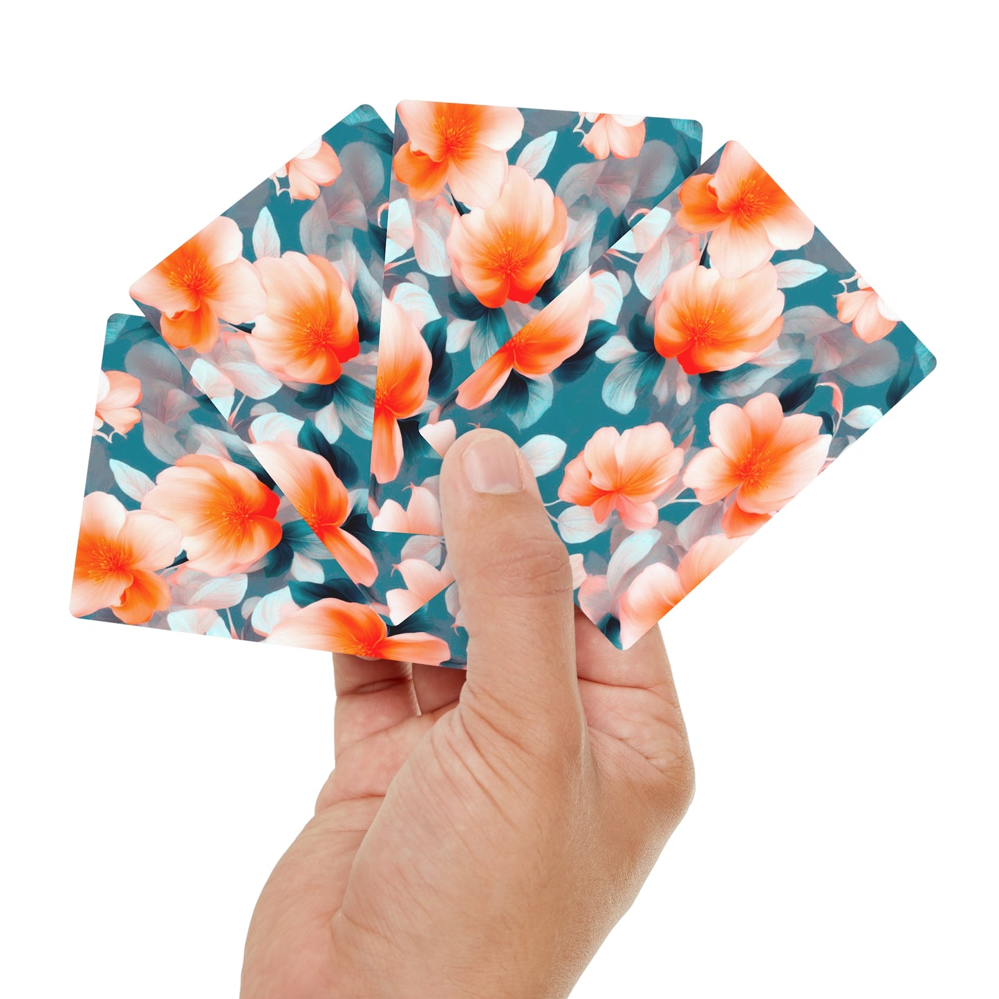 Orange Blossom Floral Bunch Poker Cards