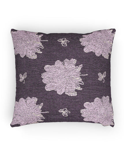 Magenta Floral Butterflies Woven Pillow, 17" x 18"