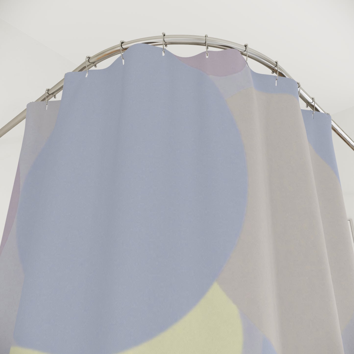 Pastel Soft Blue and Soft White Patches Shower Curtains, 71" x 74"