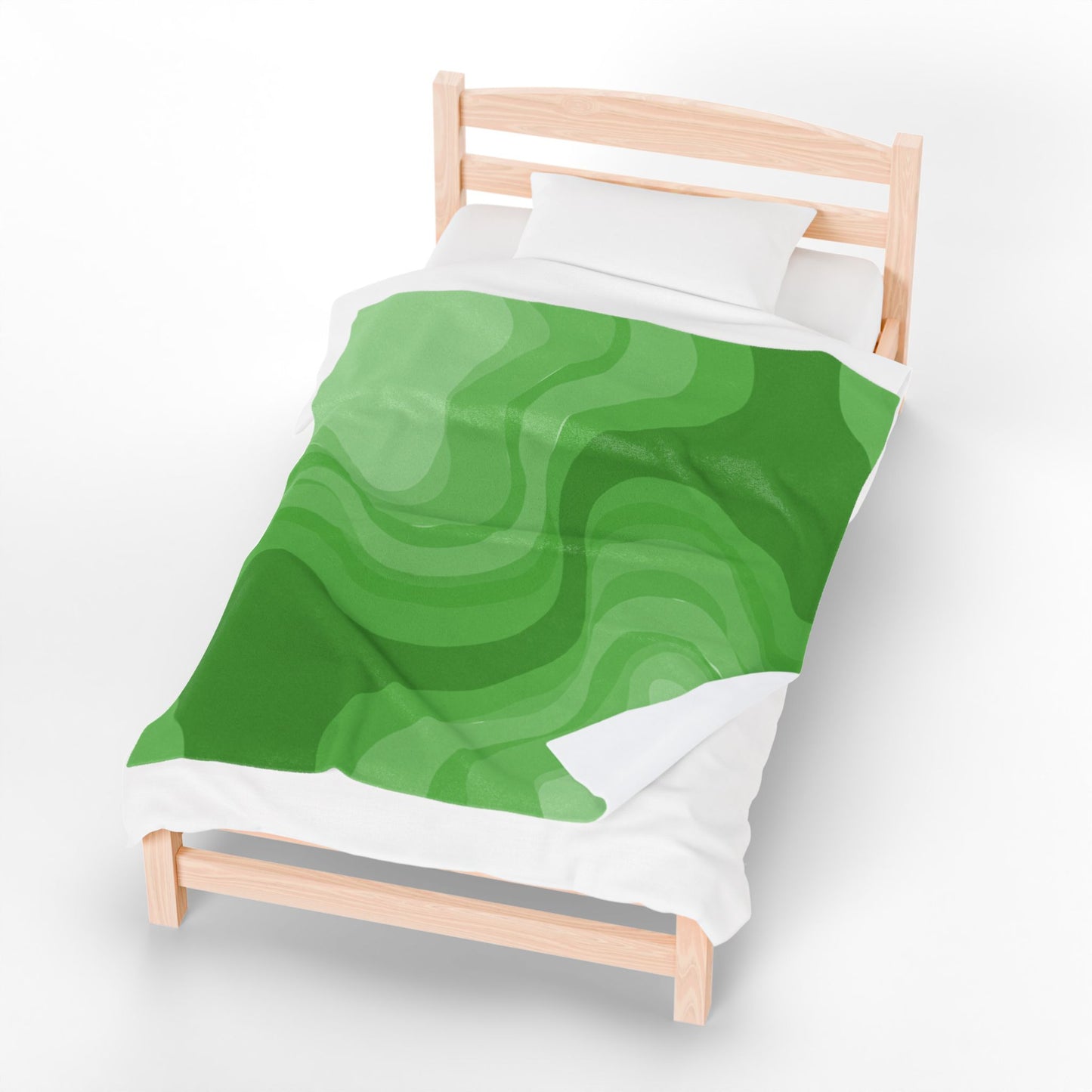Greenie Meanie Wavey Velveteen Plush Blanket, 50" x 60"