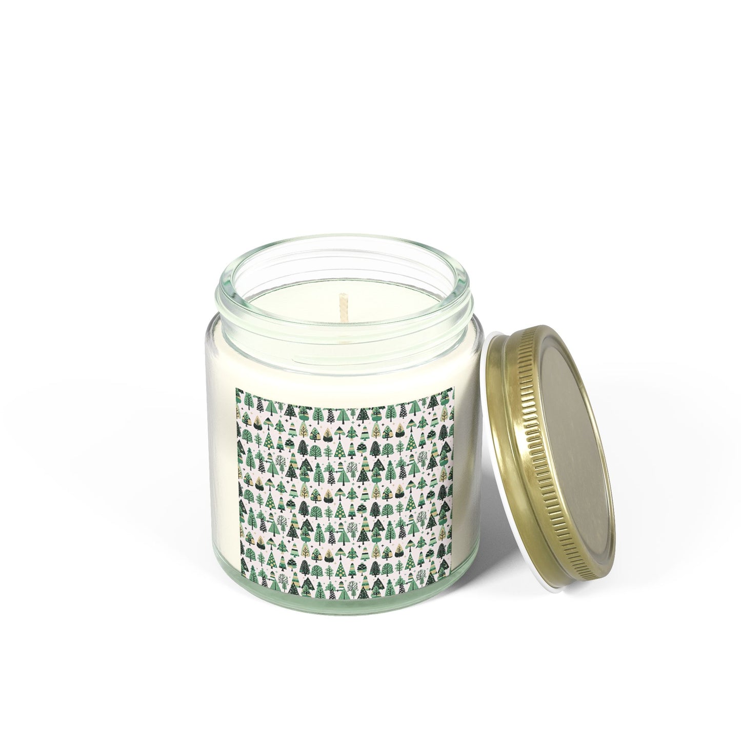 Mini Vintage Green Trees Scented Candles, Coconut Apricot Wax (4oz)