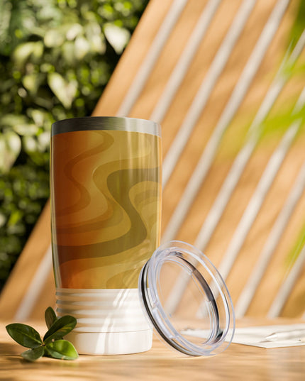 Brown Wavey Ringneck Tumbler, 20oz in white
