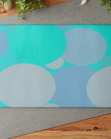 Pastel Tan and Tif Patches 11" x 15" Glass Cutting Board