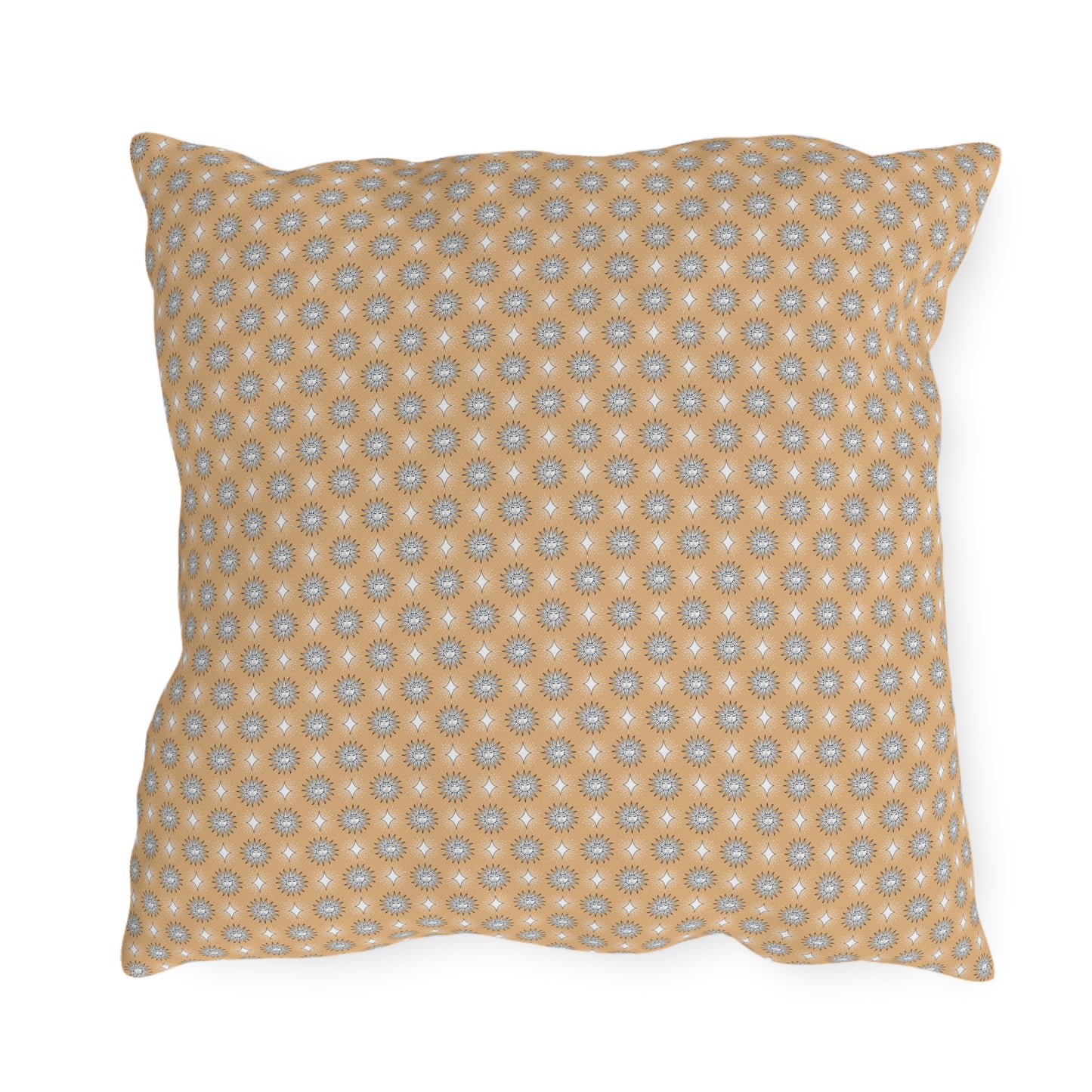 Tan Sunset Star-crossed Bodies 18" x 18" Outdoor Pillows