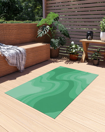 Mint Green Wavey 36" x 60" Outdoor Rug