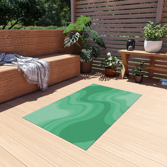Mint Green Wavey 36" x 60" Outdoor Rug