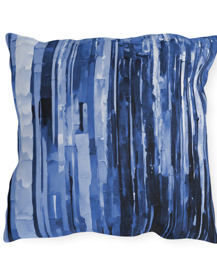 Striped Deep Blue 18" x 18" Outdoor Pillow