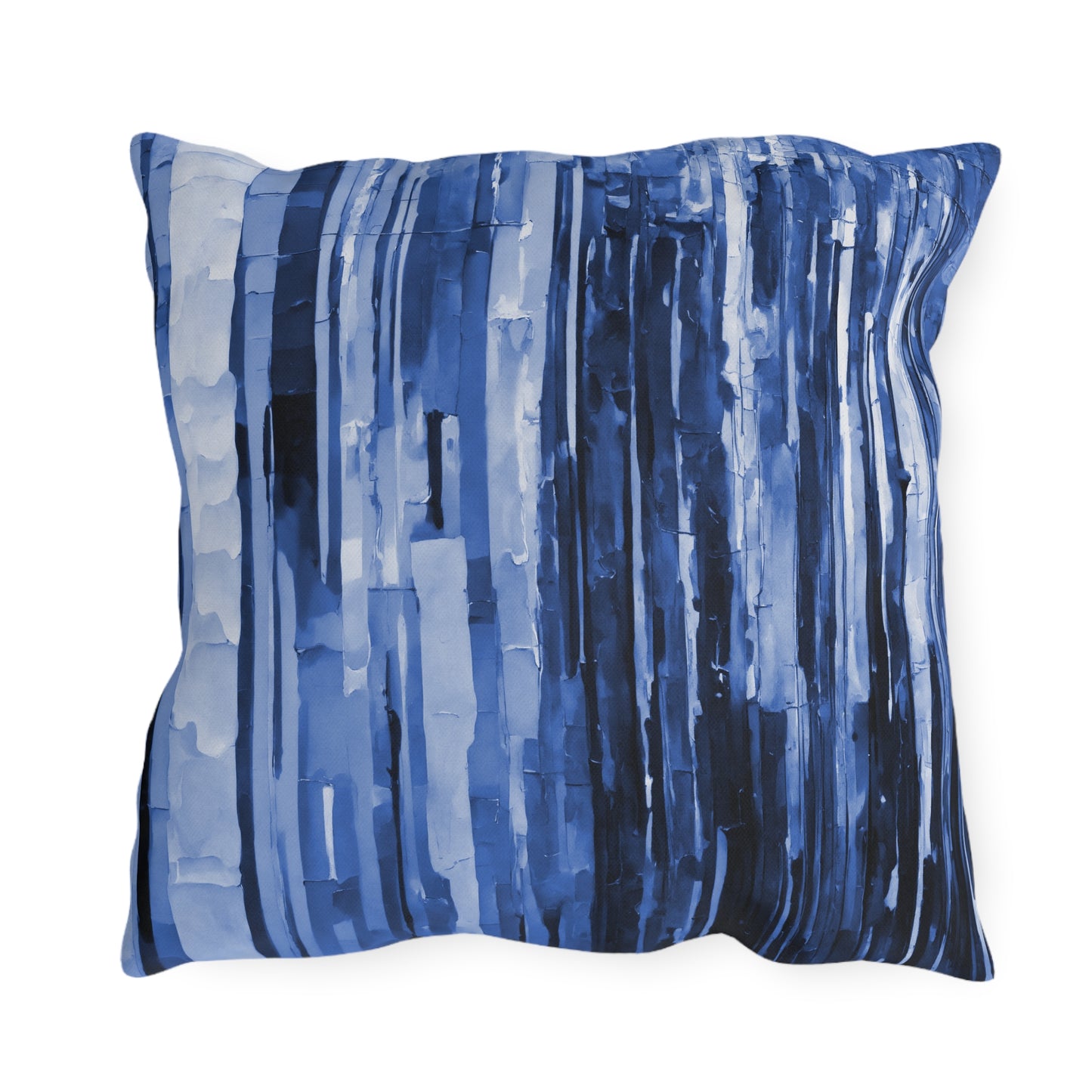 Striped Deep Blue 18" x 18" Outdoor Pillow