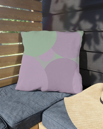 Pastel Lavender Purple and Soft Green Patches 18" x 18" Outdoor Pillows