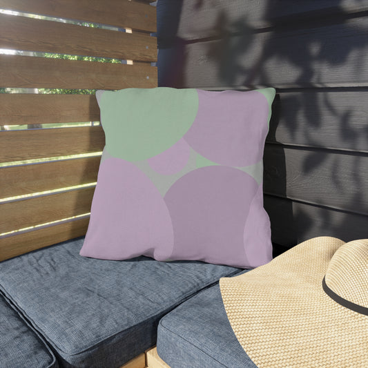 Pastel Lavender Purple and Soft Green Patches 18" x 18" Outdoor Pillows
