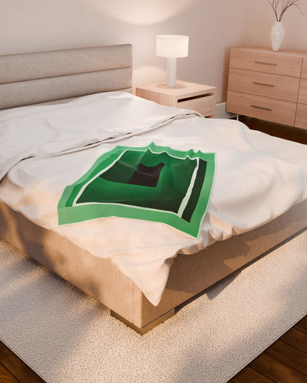 Mint Shadow Velveteen Plush Blanket, 30" x 40"