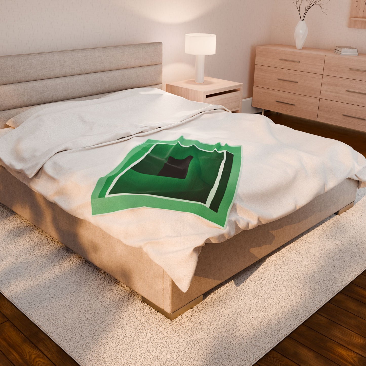Mint Shadow Velveteen Plush Blanket, 30" x 40"