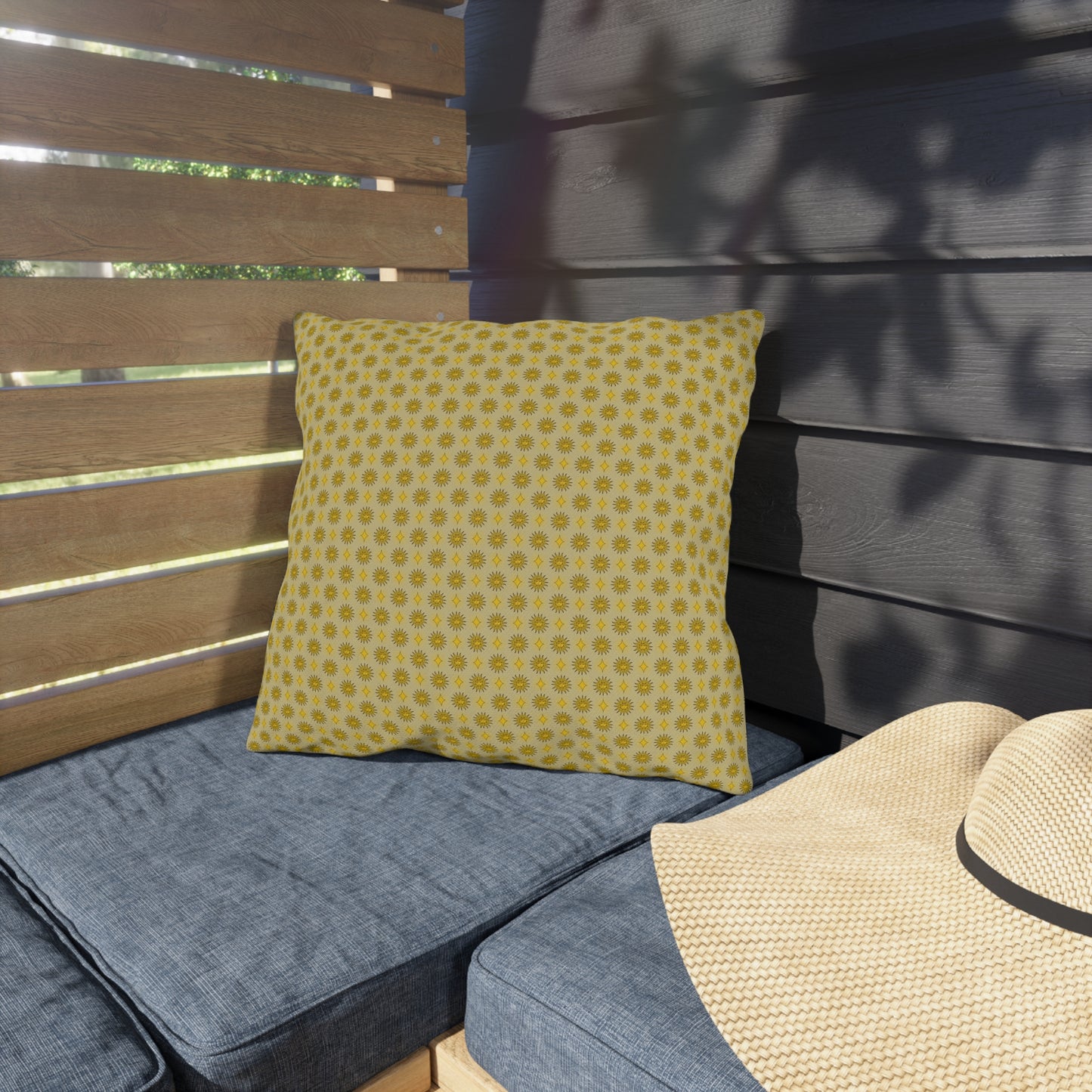 Lemongrass Star-crossed Bodies 16" x 16" Outdoor Pillow