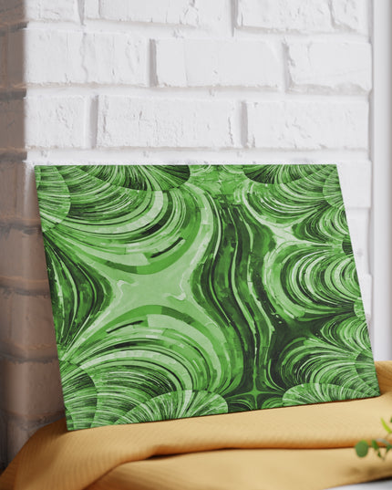 Uzi Spiral Mint Pastel 8" x 11" Glass Cutting Board