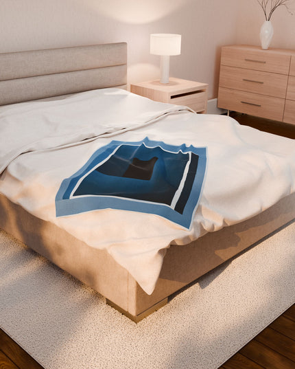 Blue Shadow Velveteen Plush Blanket, 30" x 40"