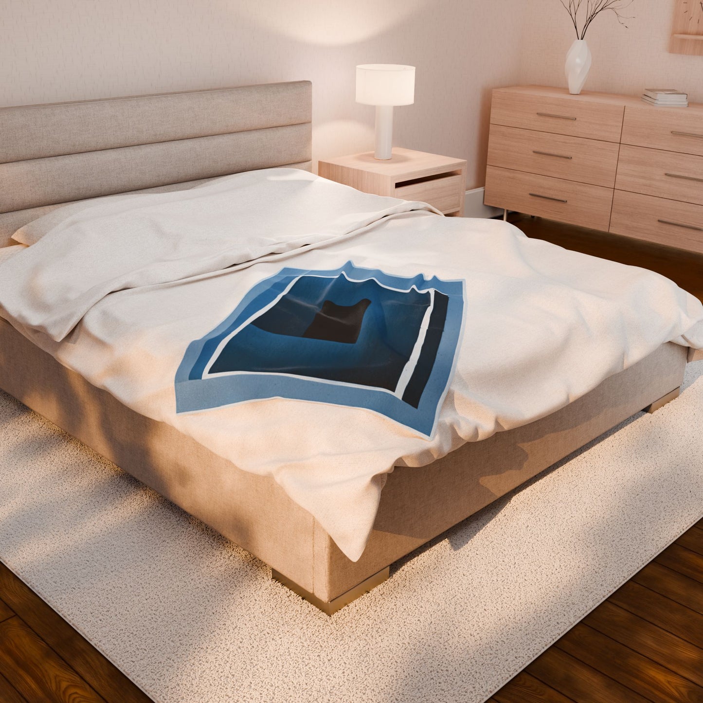 Blue Shadow Velveteen Plush Blanket, 30" x 40"