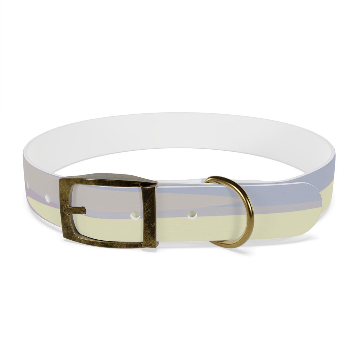 Pastel Soft Blue and Soft White Patches Large Dog Collar