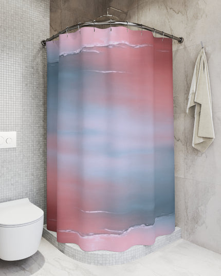 Gray Sea Pink Fog Shower Curtains, 71" x 74"