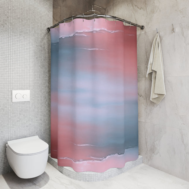 Gray Sea Pink Fog Shower Curtains, 71" x 74"