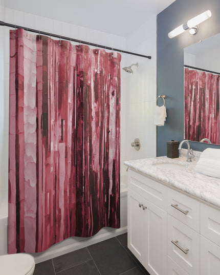 Striped Ruby Shower Curtains, 71" x 74"