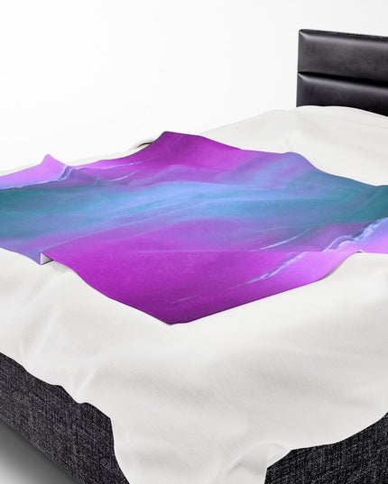 Dark Blue Green Sea Purple Fog Velveteen Plush Blanket, 50" x 60"