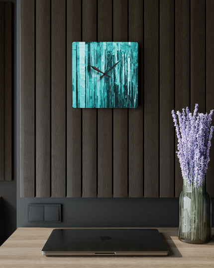 Striped Tif Acrylic Wall Clock, Round or Square, 10.75" x 10.75"