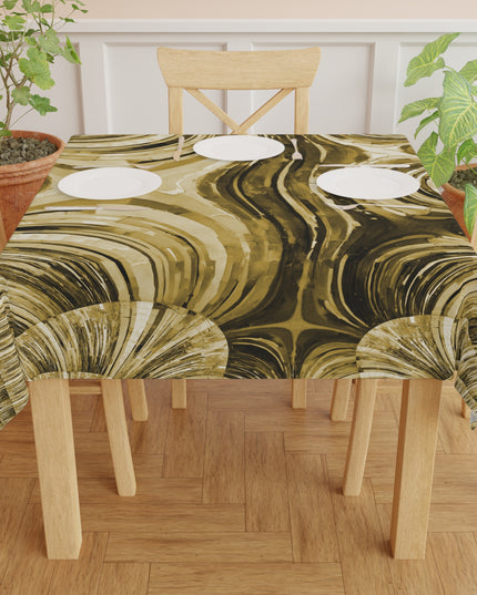 Uzi Spiral Light Brown Tablecloth, 55" x 55"