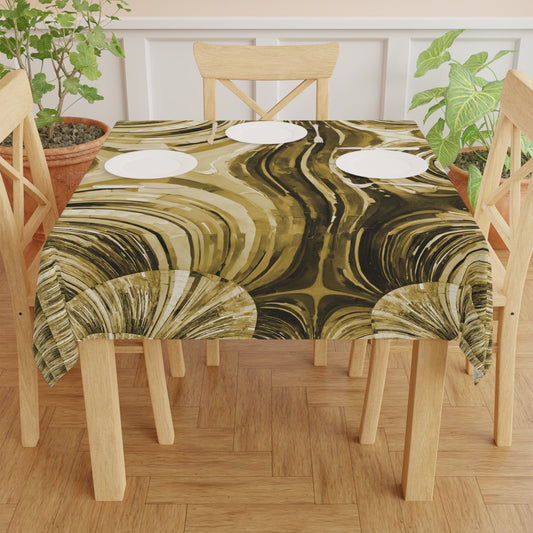 Uzi Spiral Light Brown Tablecloth, 55" x 55"