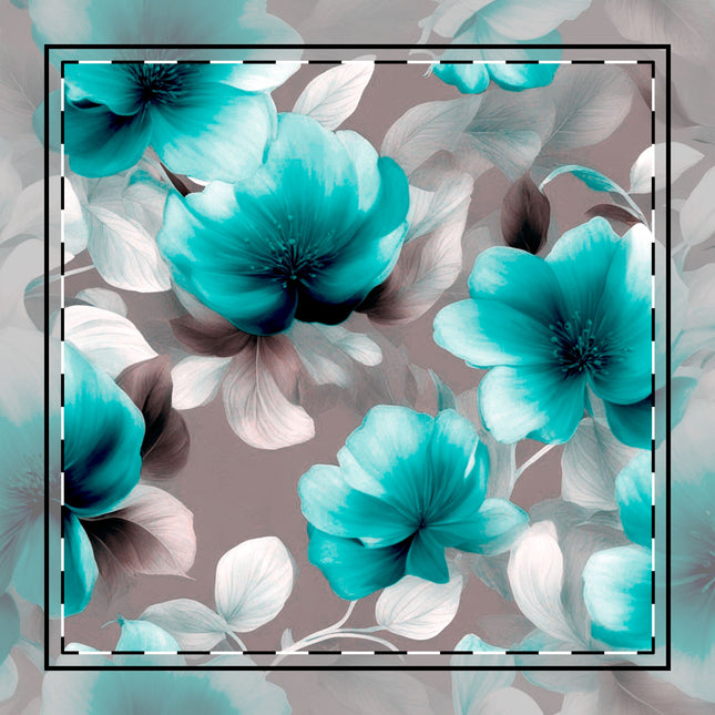 Tif Green Gray Floral Bunch Cotton Twill Napkin, 10" x 10"