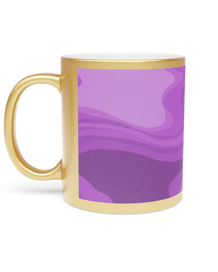 Wavey Purple Wavey 11 oz Metallic Mug (Silver\Gold)