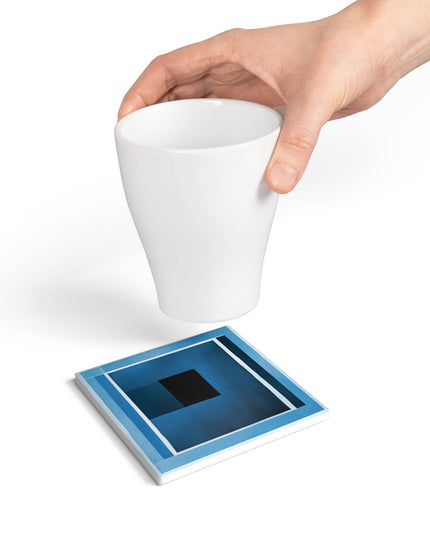Blue Shadow 4" x 4" Square Ceramic Coaster