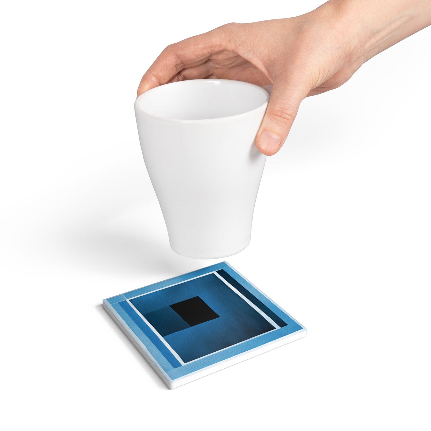 Blue Shadow 4" x 4" Square Ceramic Coaster