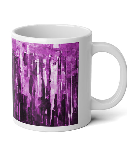 Striped Powder Lavender 20 oz White Glossy Jumbo Mug
