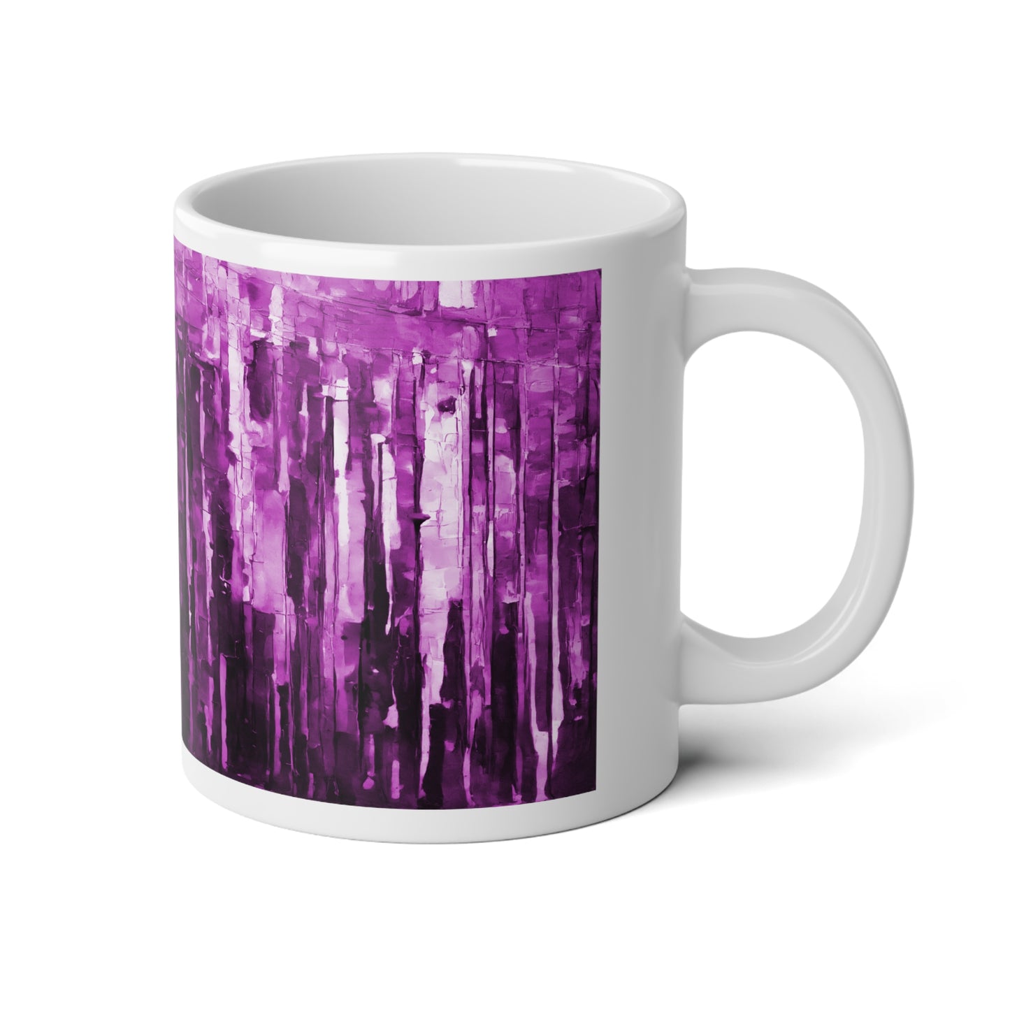 Striped Powder Lavender 20 oz White Glossy Jumbo Mug
