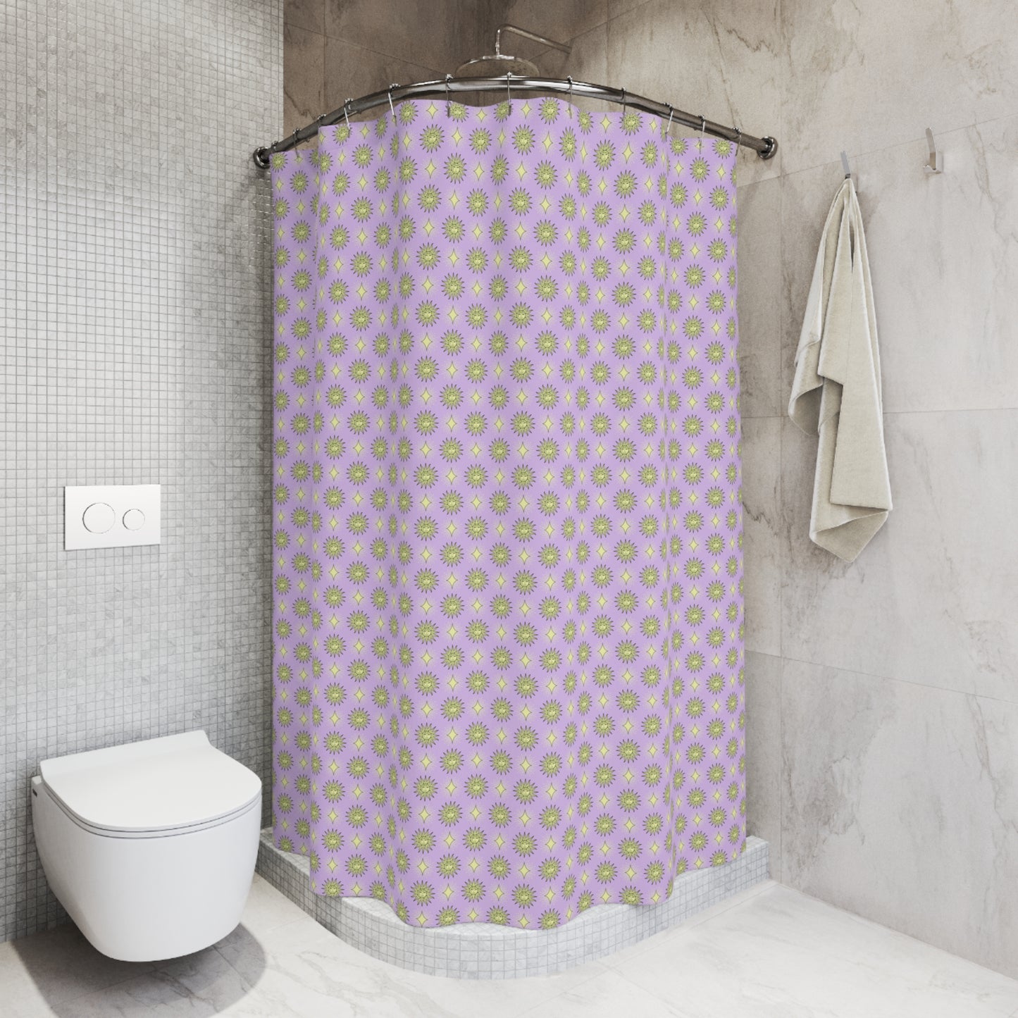 Magenta Star-crossed Bodies Shower Curtain, 71" x 74"