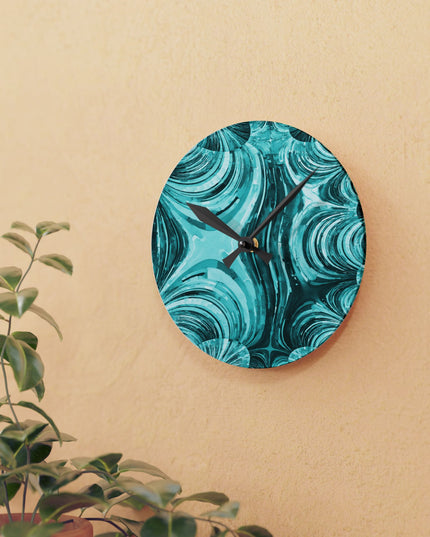 Uzi Spiral Tif Acrylic Round Wall Clock, 8" x 8"
