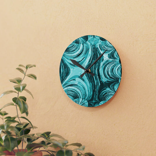 Uzi Spiral Tif Acrylic Round Wall Clock, 8" x 8"