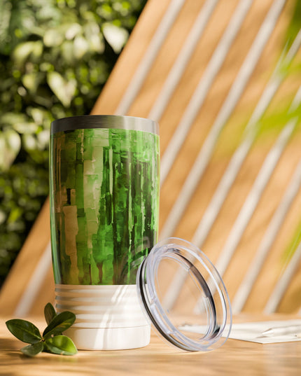 Striped Mint Pastel Ringneck Tumbler, 20oz in white