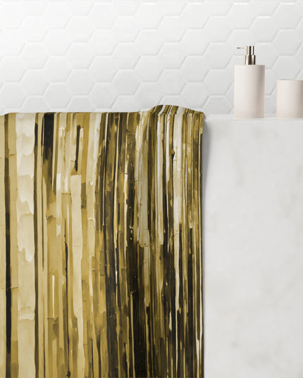 Striped Light Brown 30" x 60" Mink-Cotton Towel (50% polyester, 50% cotton)