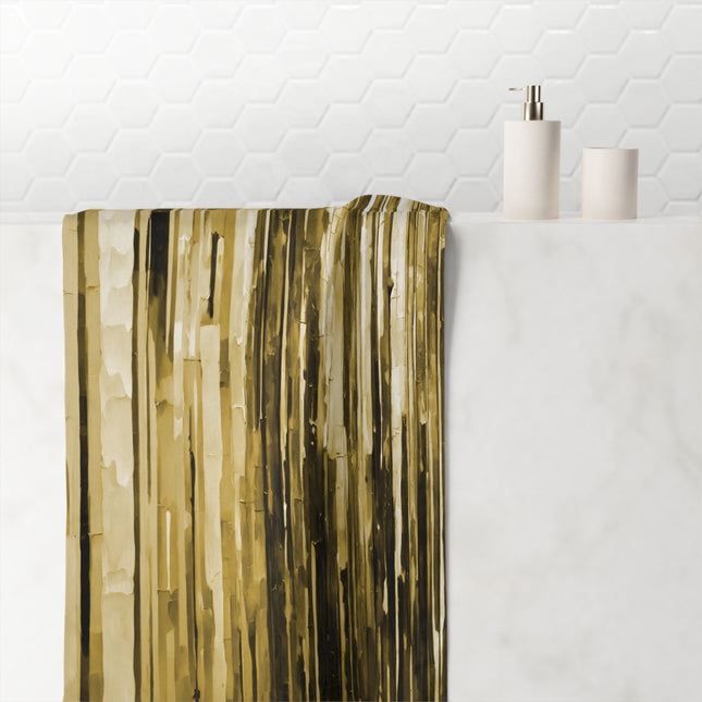 Striped Light Brown 30" x 60" Mink-Cotton Towel (50% polyester, 50% cotton)