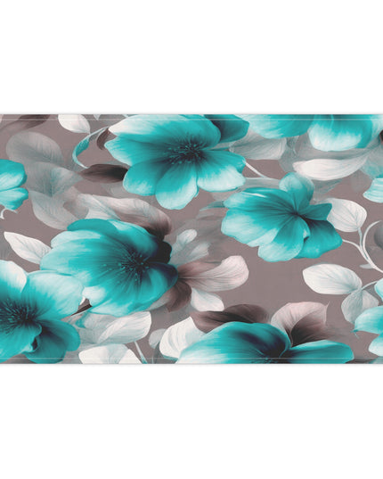 Tif Green Gray Floral Bunch Tea Towels (cotton, poly), 18" x "30