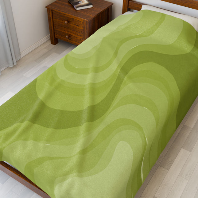 Lemon Wavey Velveteen Plush Blanket, 60" x 80"