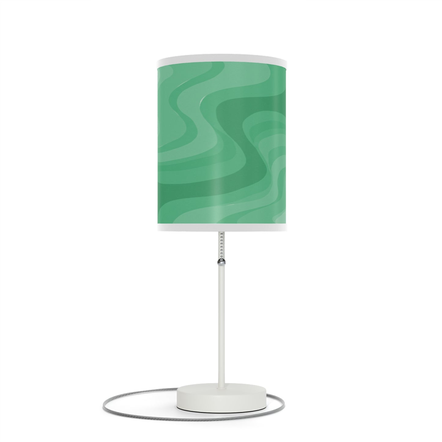 Mint Green Wavey Table Lamp on a White or Silver Stand, US|CA plug