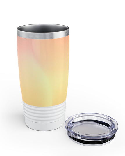 Hot Peach Fade Ringneck Tumbler, 20oz in white
