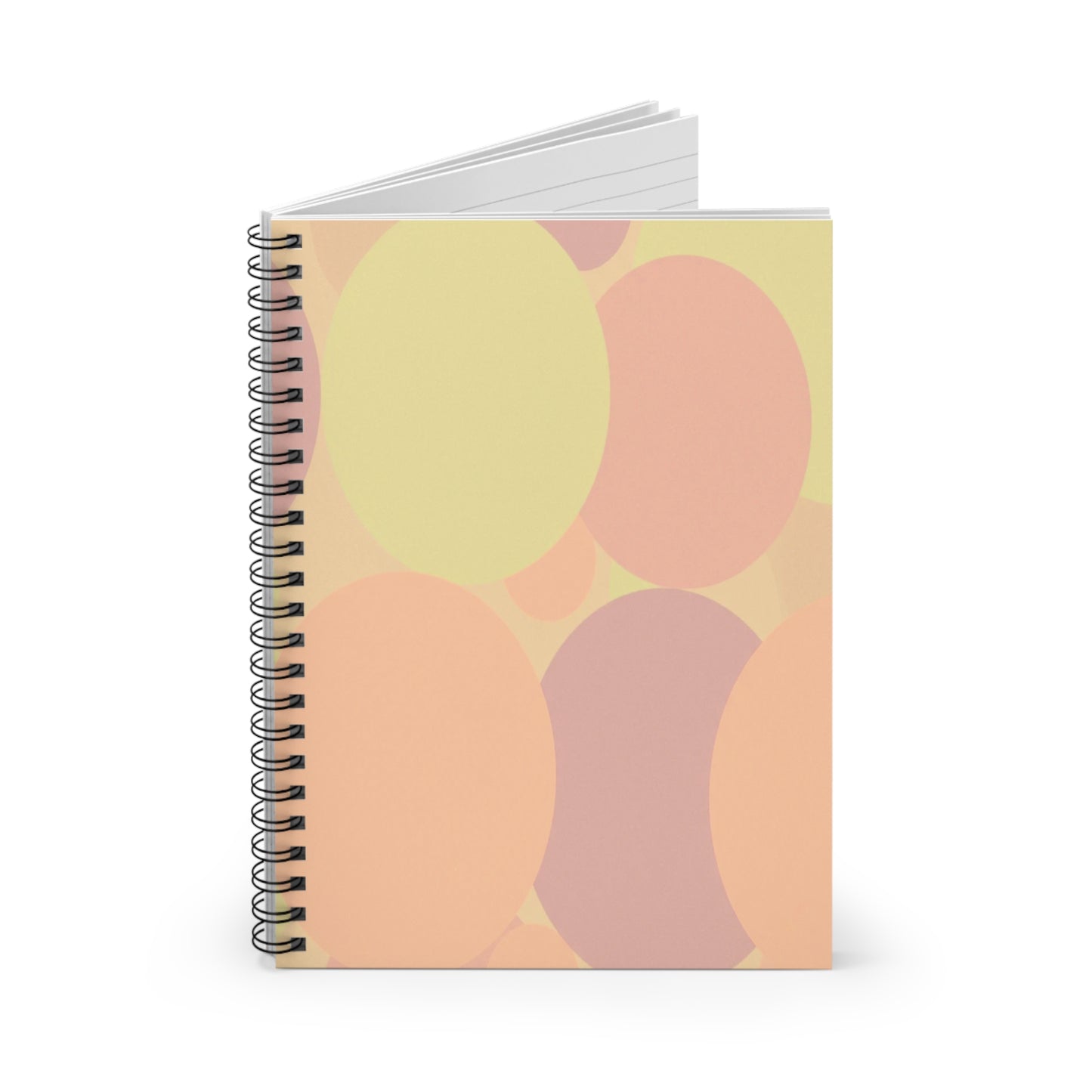 Pastel Hot Peach Patches Spiral Notebook - Ruled Line, 6" x 8", 118 pages