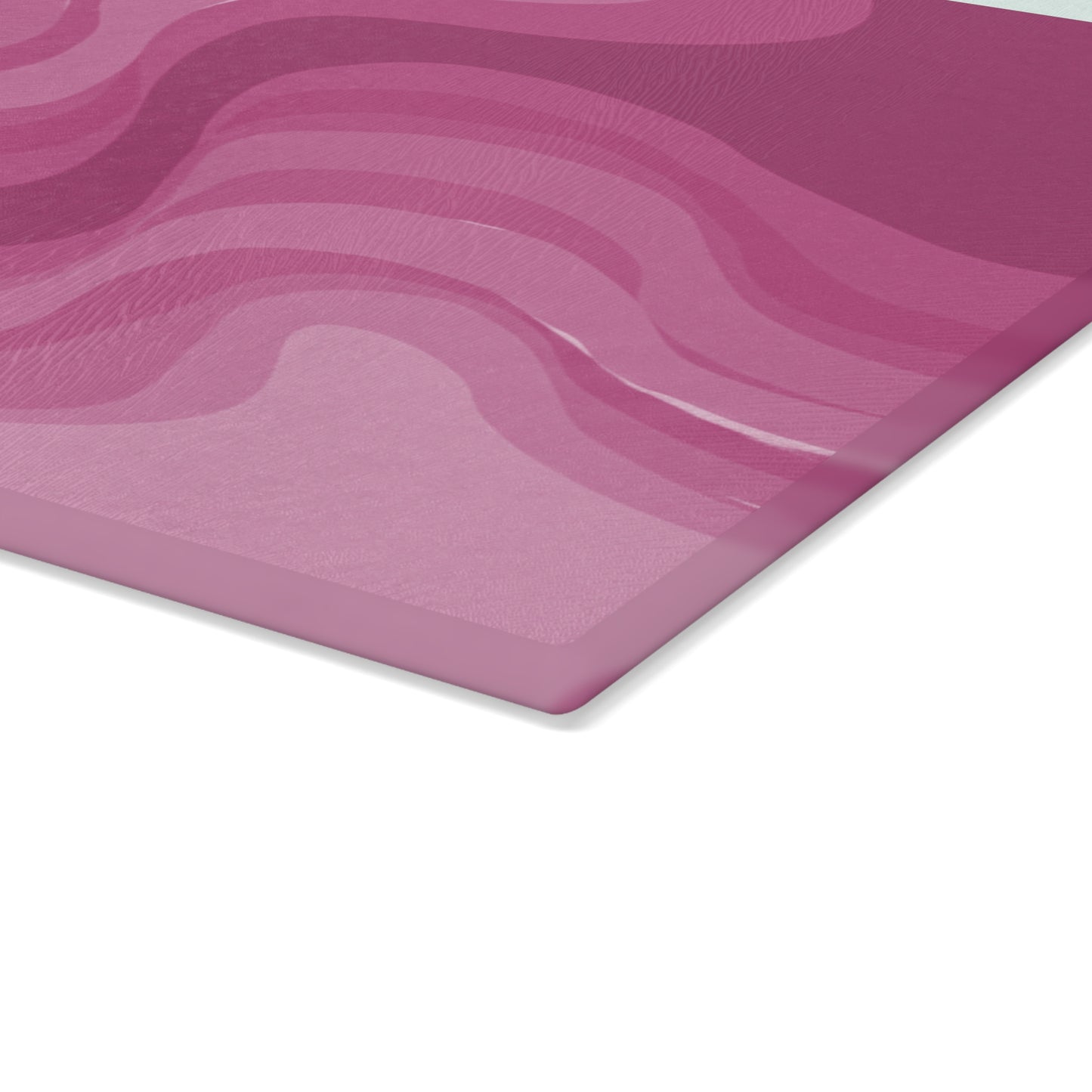Pinky Mauve Wavey Glass Cutting Board, 11" x 15"