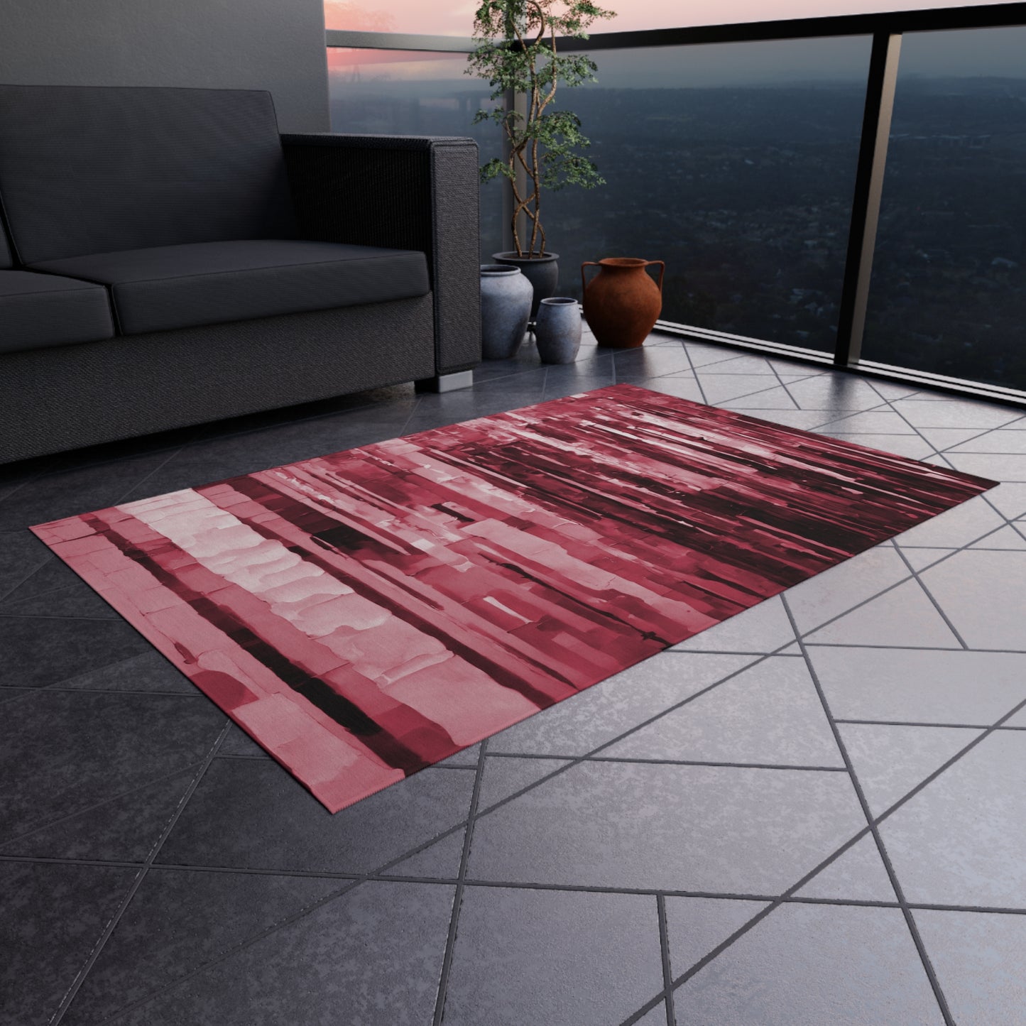 Striped Ruby 48" x 72" Outdoor Rug