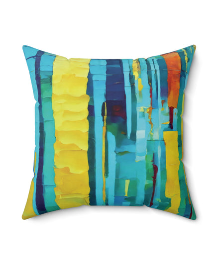 Striped Alpha 18" x 18" Faux Suede Square Pillow