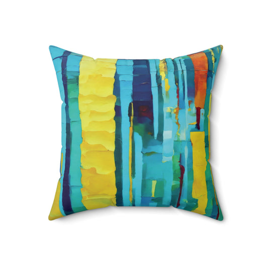 Striped Alpha 18" x 18" Faux Suede Square Pillow